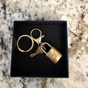 Louis Vuitton Gold-tone Logo Padlock Key Fob